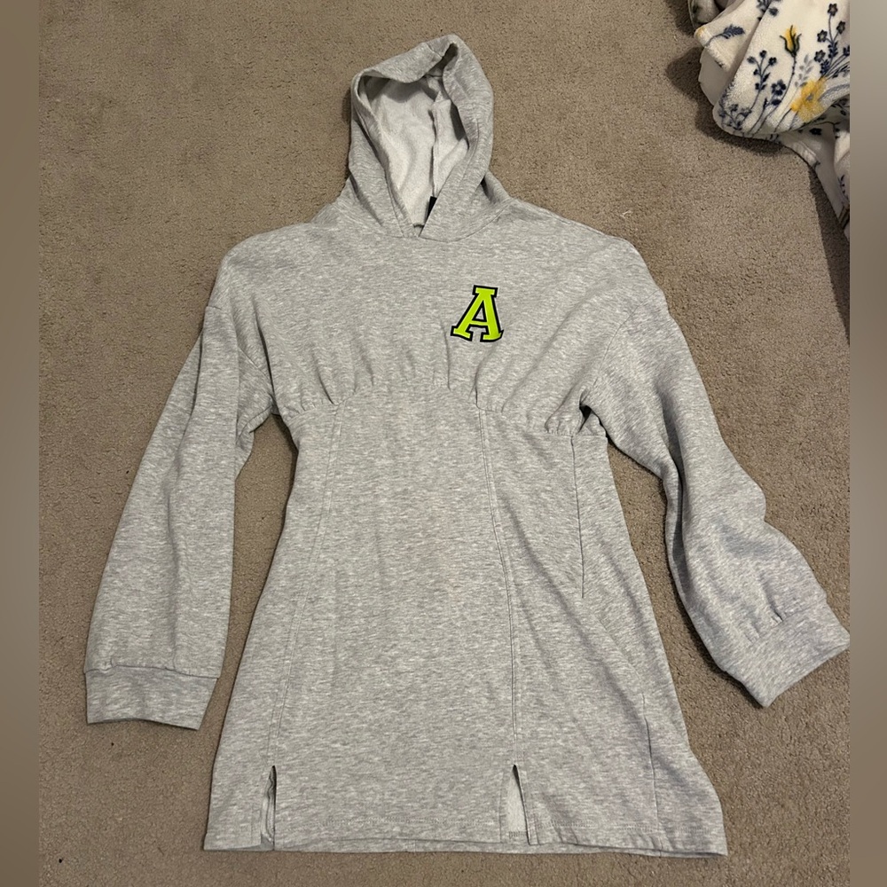 A Logo Sweatshirt Hoodie Dress